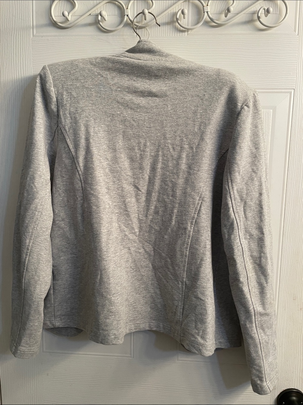 Tommy Hilfiger Light Gray Double-Breasted Knit Blazer - Picture 3 of 5
